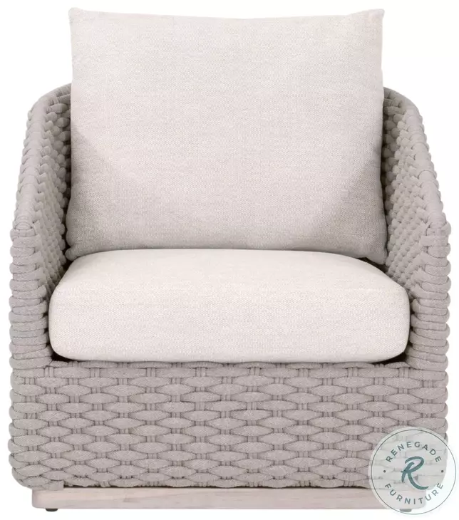 Caspian Ecru Weave Outdoor Performance Fabric Sofa Chair