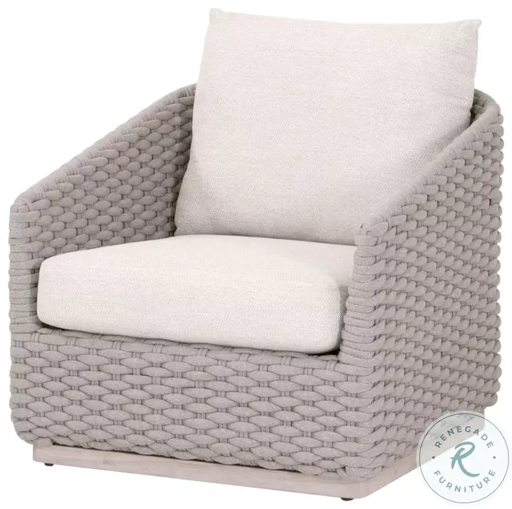 Caspian Ecru Weave Outdoor Performance Fabric Sofa Chair