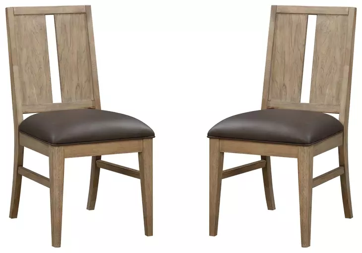 Casual Loft Roasted Hazelnut Upholstered Side Chair Set of 2