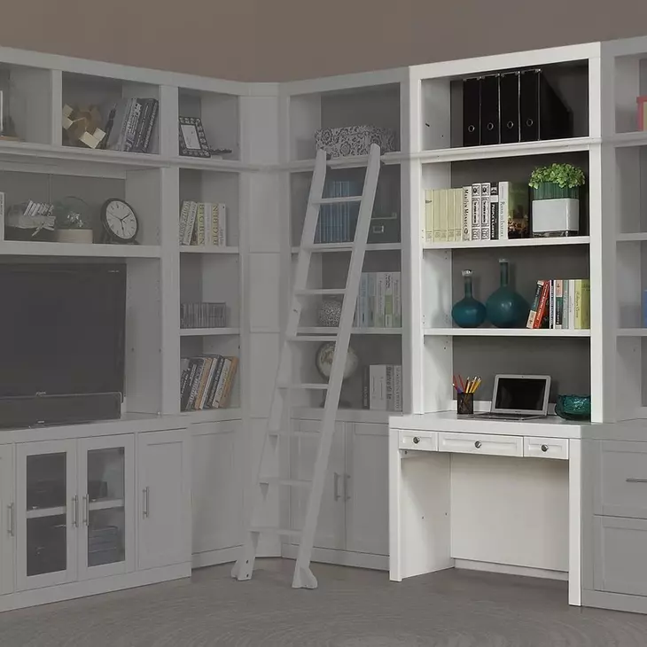 Catalina Cottage White 2 Piece 40" Library Desk with Hutch