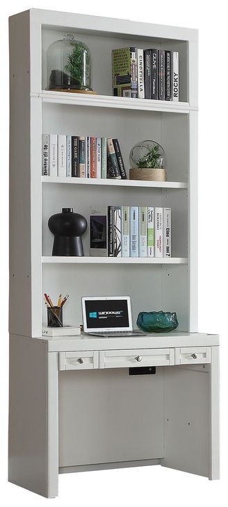 Catalina Cottage White 2 Piece 40" Library Desk with Hutch