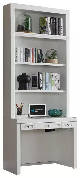 Catalina Cottage White 2 Piece 40" Library Desk with Hutch