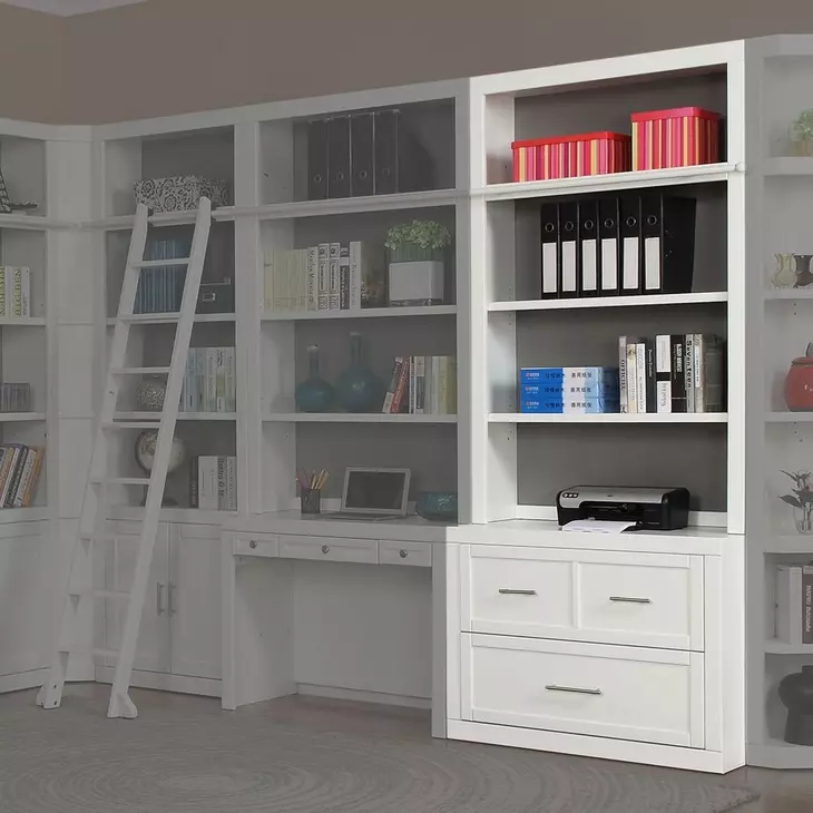 Catalina Cottage White 2 Piece 40" Lateral File with Hutch