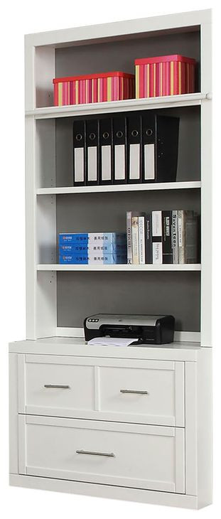 Catalina Cottage White 2 Piece 40" Lateral File with Hutch