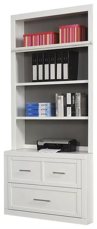 Catalina Cottage White 2 Piece 40" Lateral File with Hutch