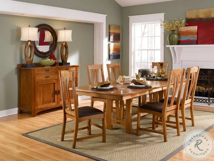 Cattail Bungalow Warm Amber Leather Side Chair Set of 2