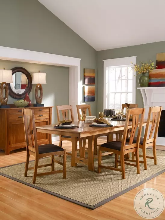 Cattail Bungalow Warm Amber Leather Side Chair Set of 2