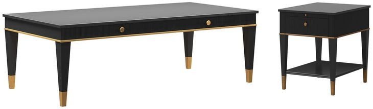 Boulevard Raven Black Rectangular Occassional Table Set