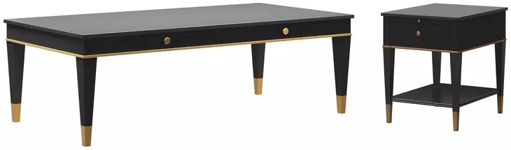 Boulevard Raven Black Rectangular Occassional Table Set