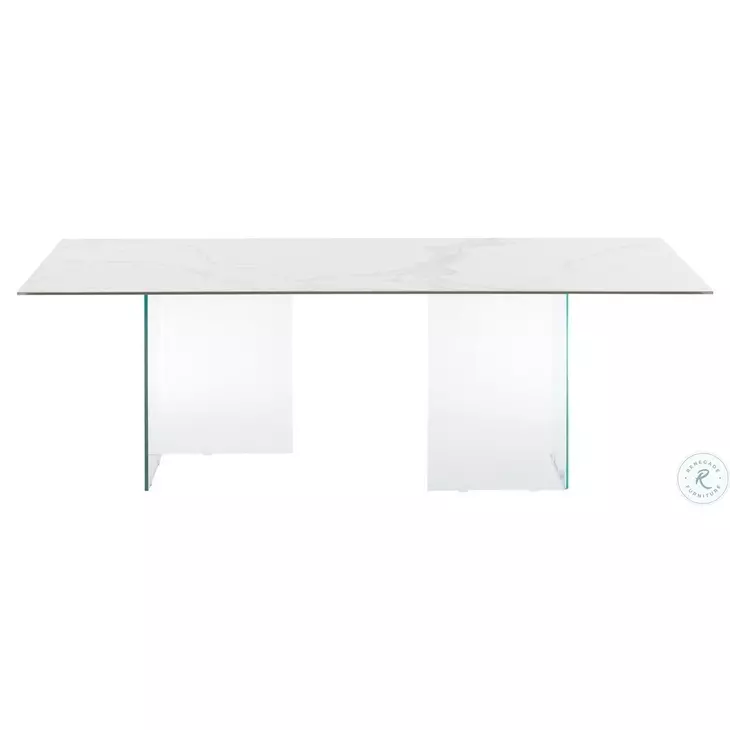 Miami White And Clear Dining Table