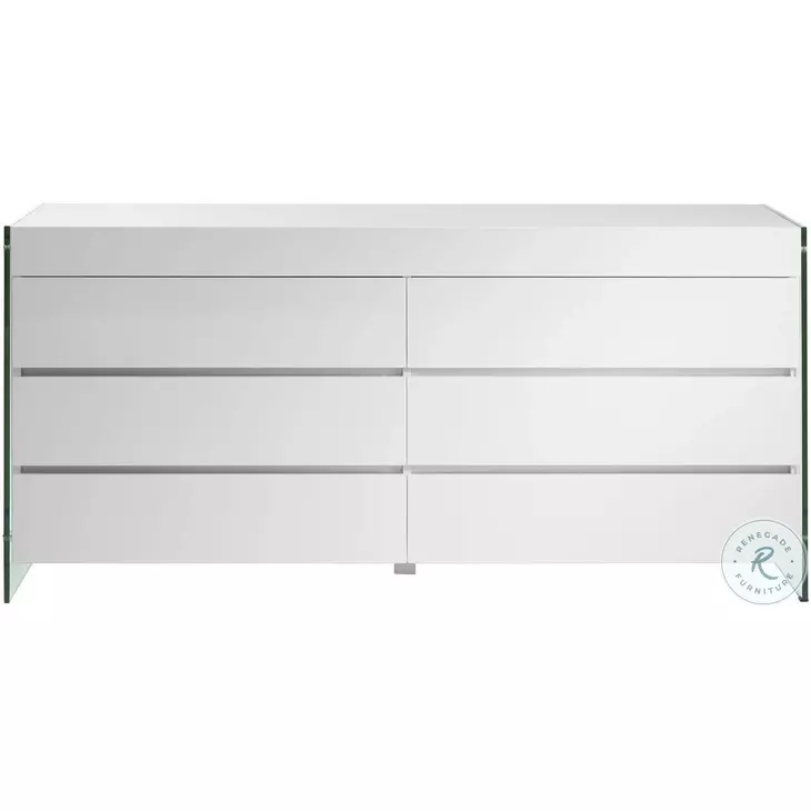 Vetro Il High Gloss White Dresser