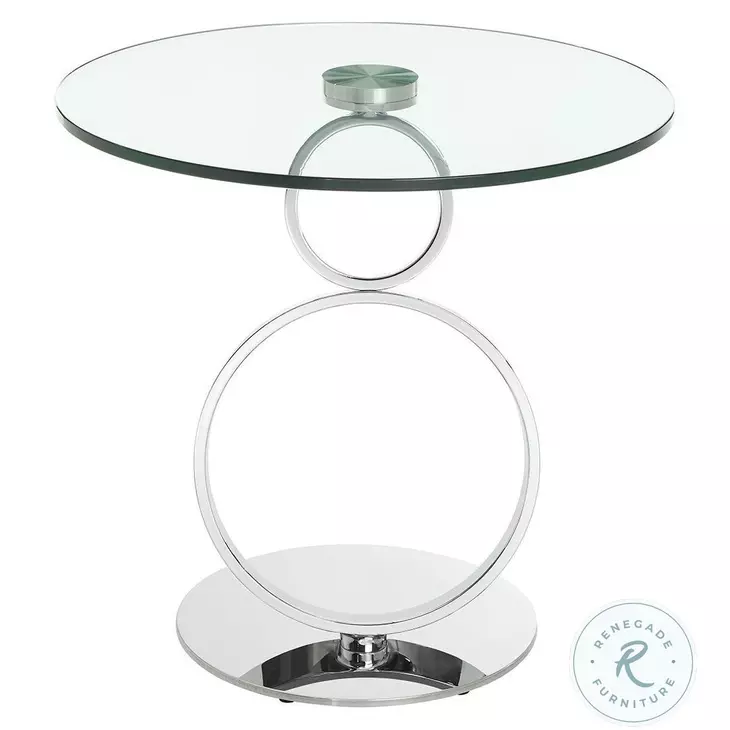 Satellite Silver And Clear End Table