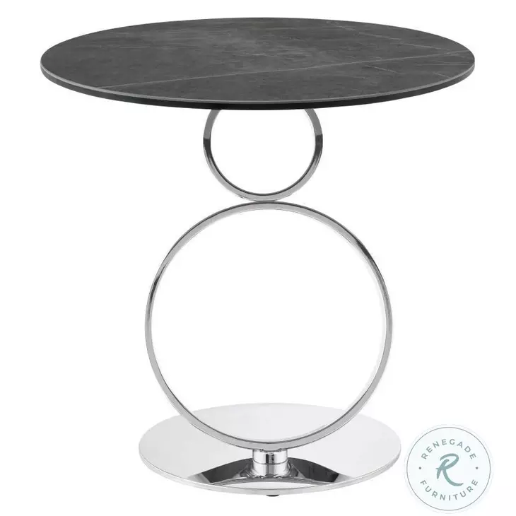 Satellite Gray And Silver End Table