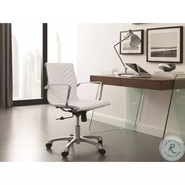Archie Walnut And Clear Glass Office Desk