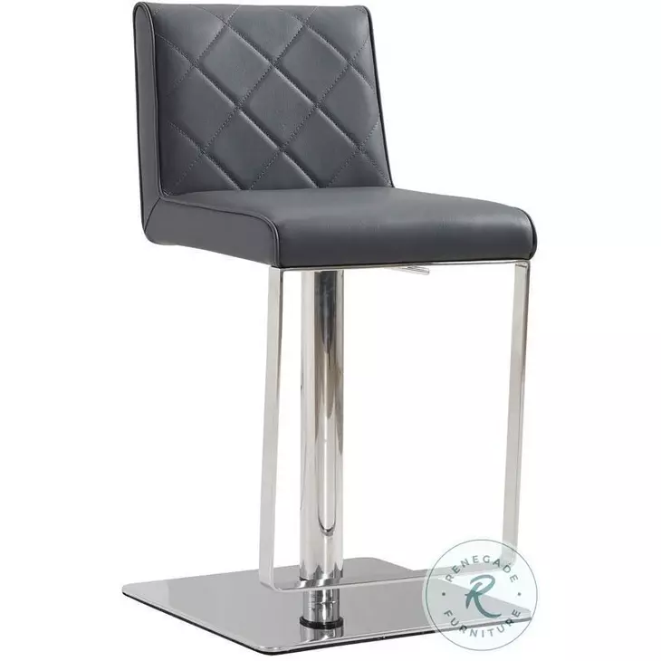 Loft Dark Gray Leather Bar Stool