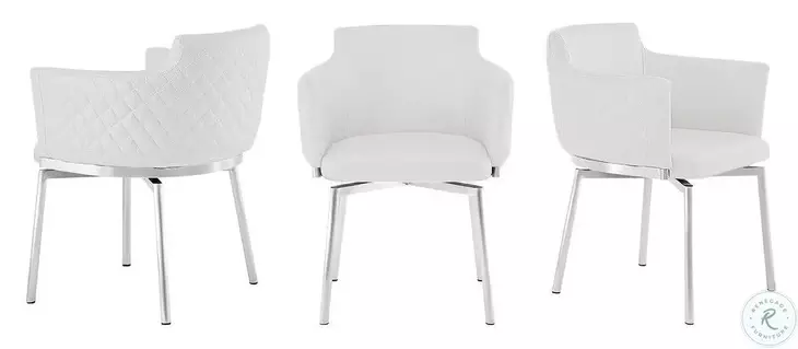 Suzzie White Swivel Dining Chair