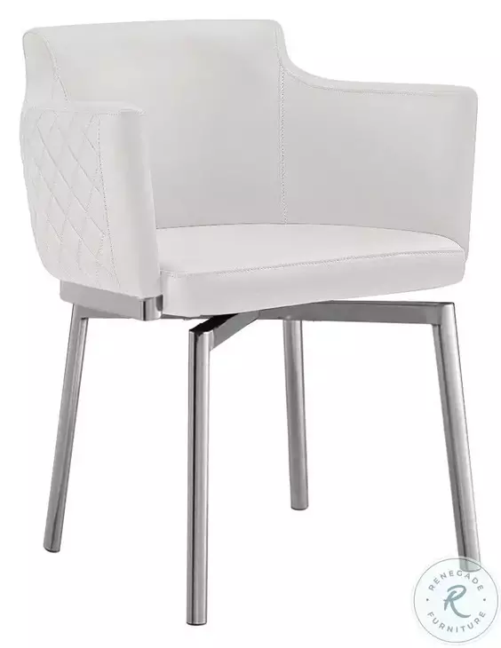 Suzzie White Swivel Dining Chair