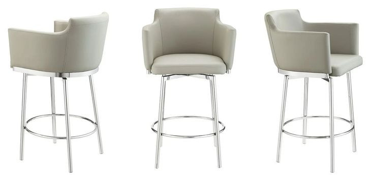 Suzzie Taupe Swivel Arm Counter Height Stool