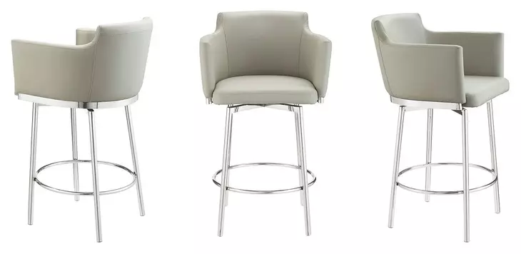 Suzzie Taupe Swivel Arm Counter Height Stool