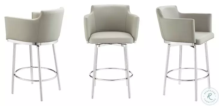 Suzzie Taupe Swivel Bar Stool