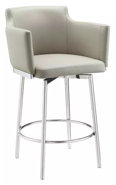 Suzzie Taupe Swivel Arm Counter Height Stool