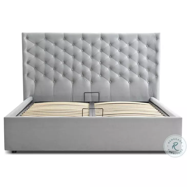Parker Grey Queen Upholstered Platform Bed