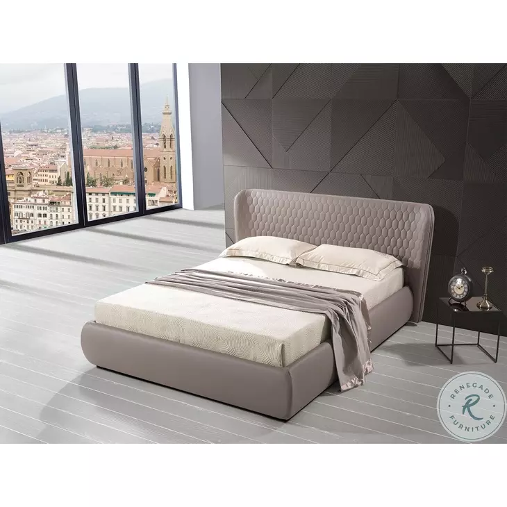 Agoura Taupe King Upholstered Platform Bed