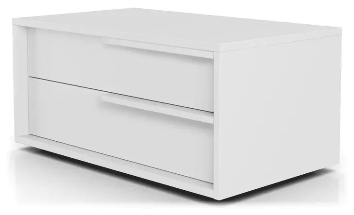 Alessio White 2 Drawer Nightstand