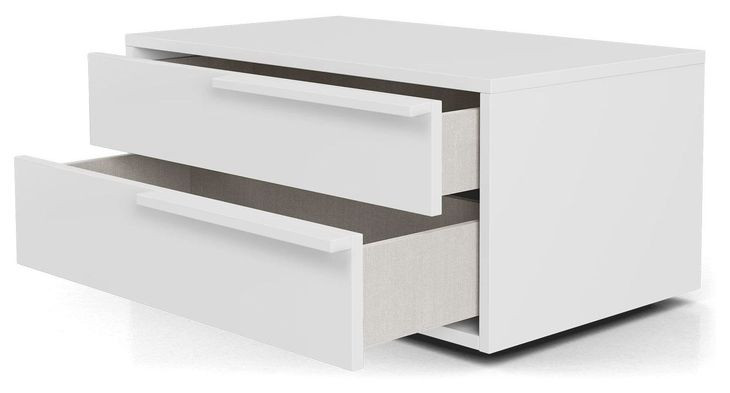Alessio White 2 Drawer Nightstand