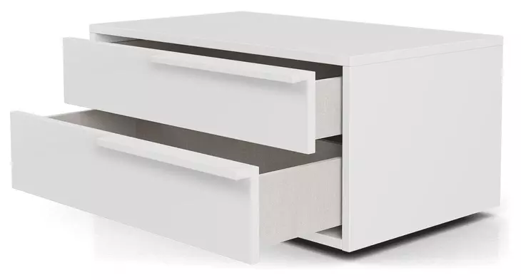 Alessio White 2 Drawer Nightstand