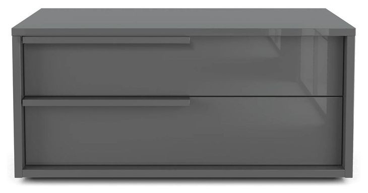 Alessio Dark Gray 2 Drawer Nightstand Set of 2