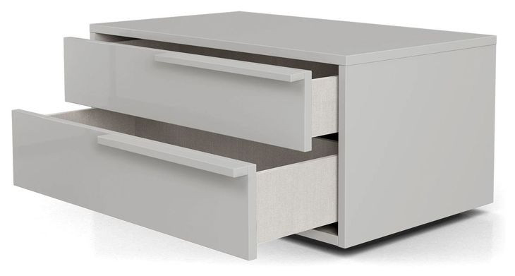 Alessio Taupe 2 Drawer Nightstand Set of 2