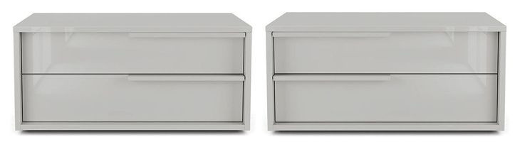 Alessio Taupe 2 Drawer Nightstand Set of 2