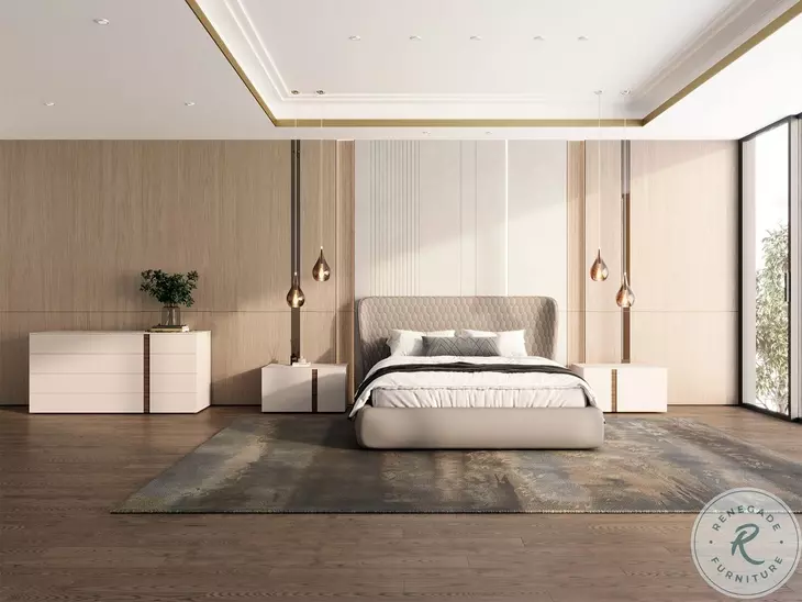 Renzo Taupe Matte Right Nightstand