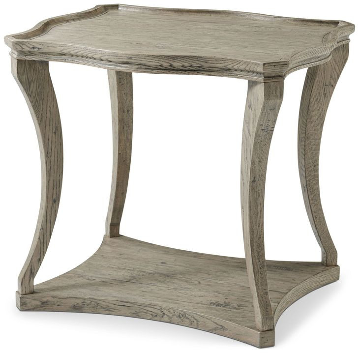 Echoes Gray Echo Oak Rectangular Serpentine Side Table
