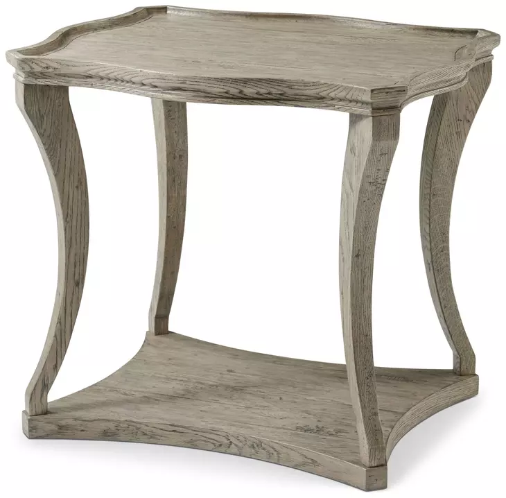 Echoes Gray Echo Oak Rectangular Serpentine Side Table