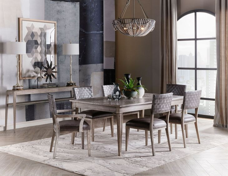 Echoes Gray Echo Oak 119" Extendable Rectangular Dining Table