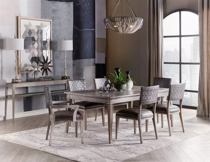 Echoes Gray Echo Oak 119" Extendable Rectangular Dining Table