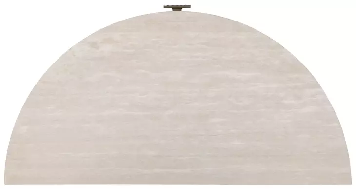 Monterey Hawthorne Dark and Beige 1 Drawer Demilune Travertine Top Nightstand