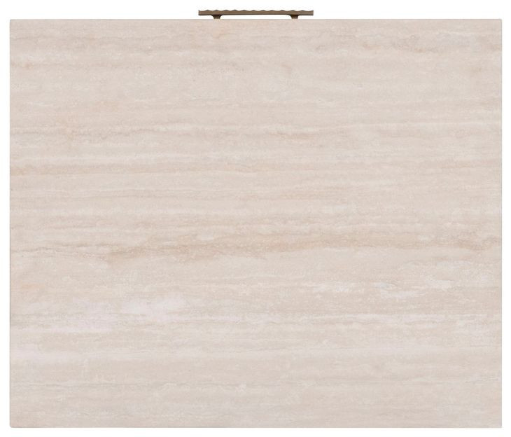 Monterey Hawthorne Light and Beige 1 Drawer Small Travertine Top Nightstand