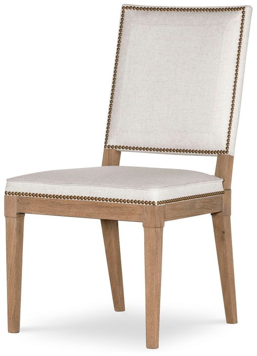 Monterey Hawthorne Light and Cream Upholstered Side Chair with Nailhead Trim