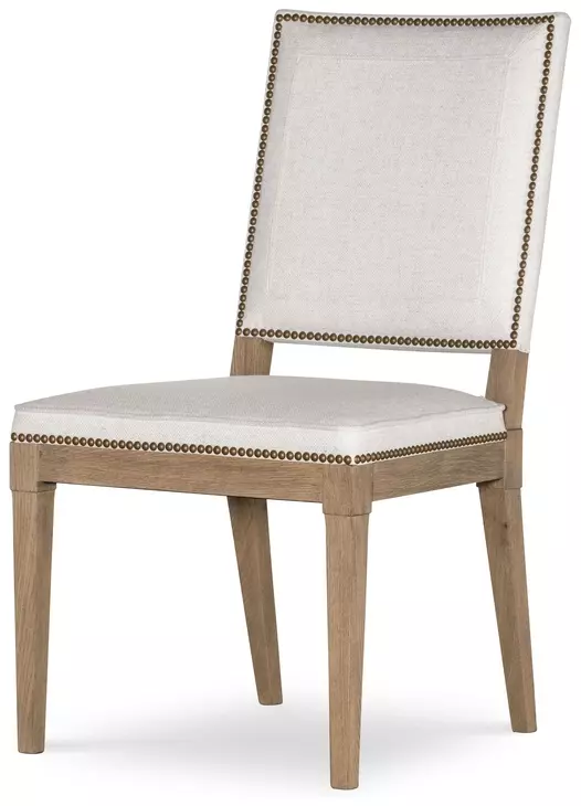 Monterey Hawthorne Light and Cream Upholstered Side Chair with Nailhead Trim