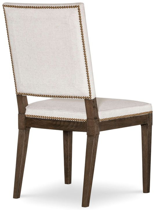 Monterey Hawthorne Dark and Cream Upholstered Side Chair with Nailhead Trim