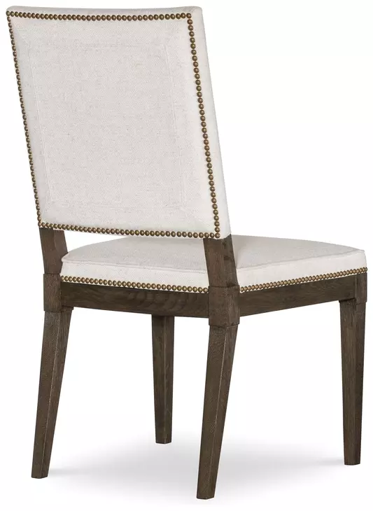 Monterey Hawthorne Dark and Cream Upholstered Side Chair with Nailhead Trim