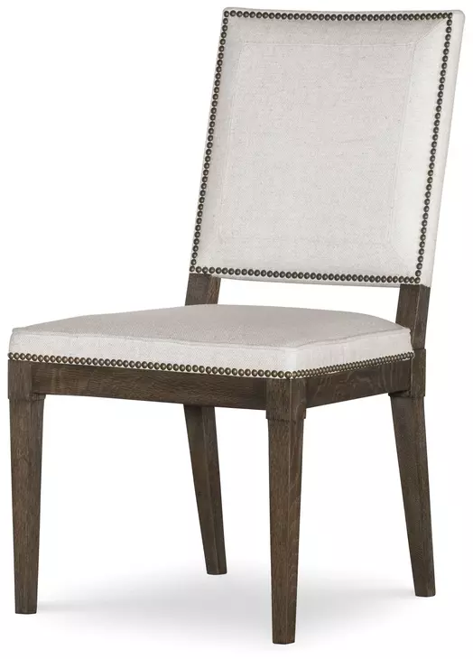 Monterey Hawthorne Dark and Cream Upholstered Side Chair with Nailhead Trim