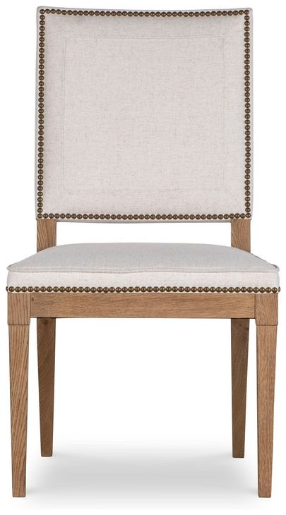 Monterey Hawthorne Light and Cream Upholstered Side Chair with Nailhead Trim
