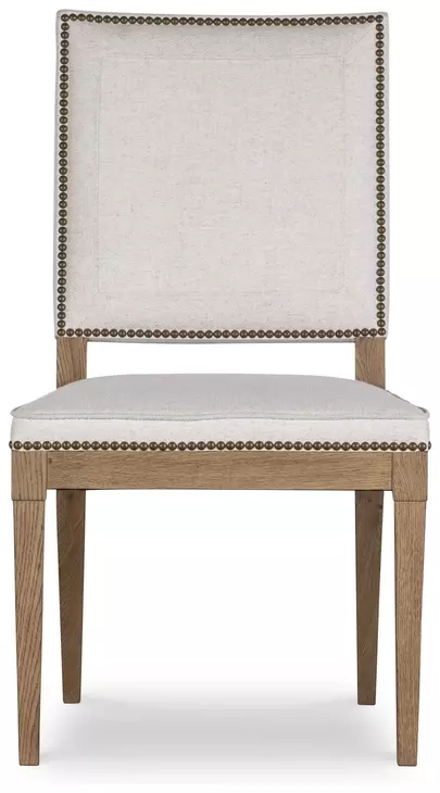 Monterey Hawthorne Light and Cream Upholstered Side Chair with Nailhead Trim