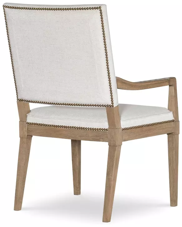 Monterey Hawthorne Light and Cream Upholstered Arm Chair with Nailhead Trim