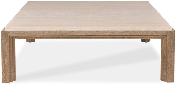 Monterey Hawthorne Light and Beige Square Travertine Top Occasional Table Set