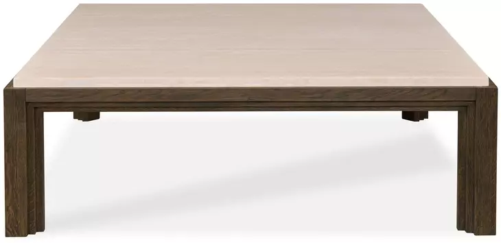 Monterey Hawthorne Dark and Beige Square Travertine Top Occasional Table Set